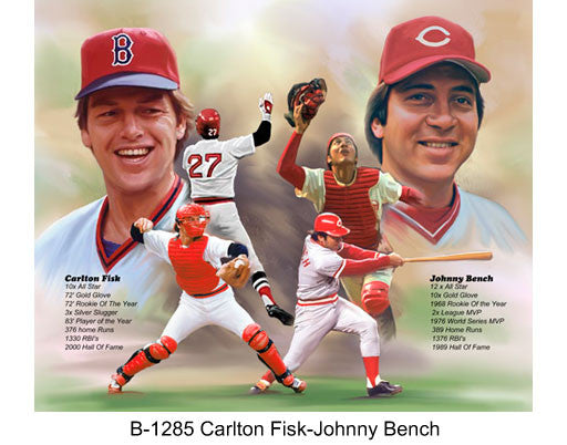 B-1285-Carlton Fisk-Johnny Bench