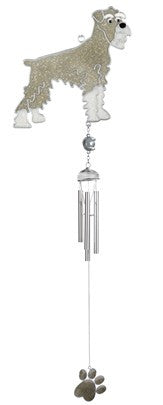 99439 Schnauzer Silver Gem Chime Wind Chime