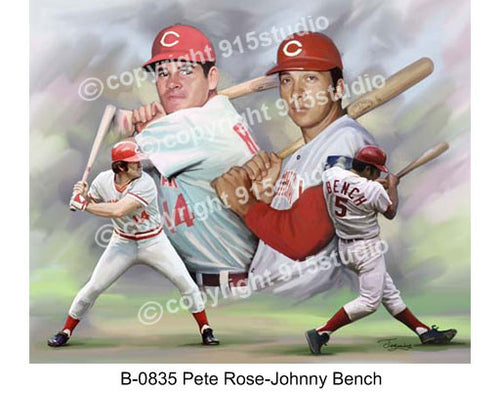 B-0835-Pete Rose -Johnny Bench