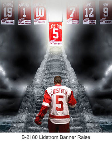 B-2180-Lidstrom Banner Raise