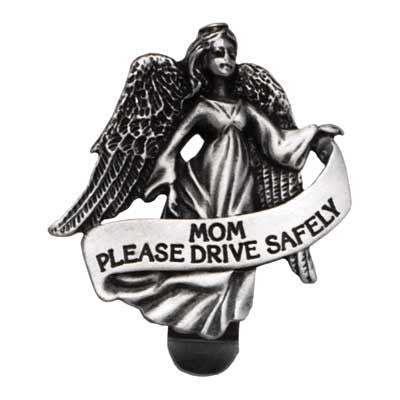 Mom Please Drive Safely Angel Visor Clip