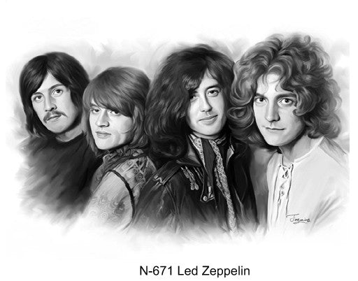 Vintage Led Zeppelin Live Group Shot Sketch Wall Artwork Drawing Print  16x20034  eBay